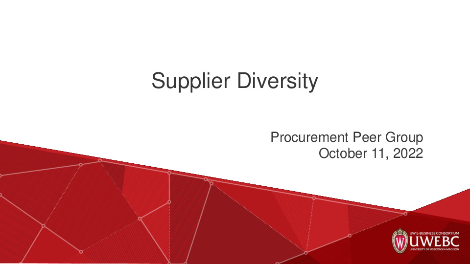 2. UWEBC Presentation Slides: Supplier Diversity thumbnail